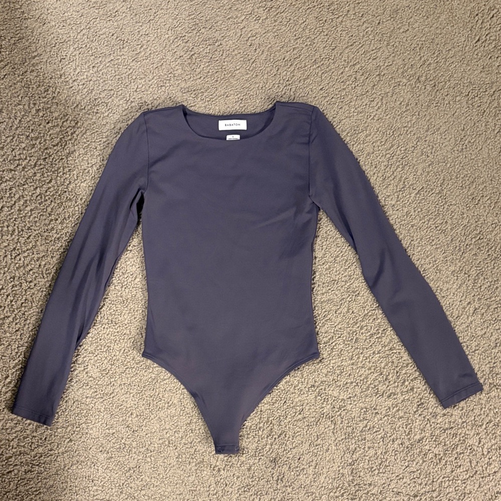 Aritzia Babaton Long Sleeve Bodysuit in Gray